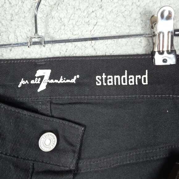 7 For all Mankind Jeans Men Size 33x31 Black Dark Wash Stander Straight Fit - Picture 8 of 12